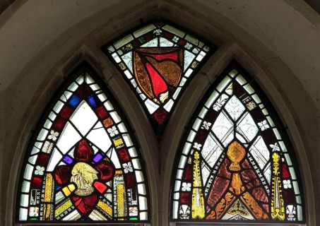 Church of Saints Peter and Paul, Pettistree, Suffolk, England, UK twelfth century stained glass