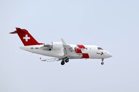 Aircraft REGA -Swiss Air Ambulance, Bombardier CL-600-2B16 Challenger 650, HB-JWA