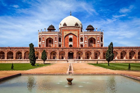 Humayun's Tomb. Delhi, India. UNESCO World Heritage Site. Frontal View