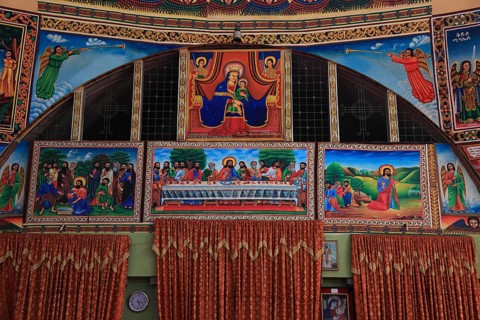 Tigray region, Axum, Aksum, St Mary's Cathedral, Maryam Tsion, inside, Ethiopia, Africa