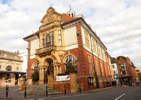 Historic town hall building, Marlborough, Wiltshire, England, UK, built 1902