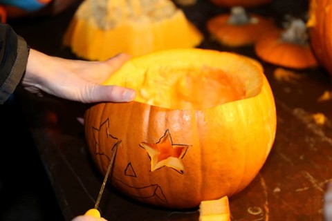 Pumpkin carving for Halloween