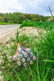 Fibre optic cable, freshly laid along a dirt road, provision of high-speed Internet in rural areas,