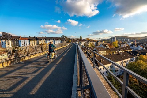 The Nordbahntrasse, a cycle path, footpath, on a former 22 km long railway line, along the