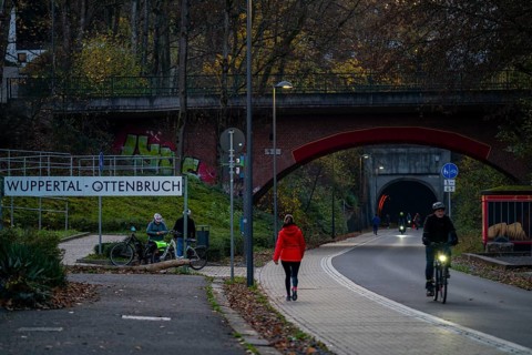 The Nordbahntrasse, a cycle path, footpath, on a former 22 KM long railway line, along the