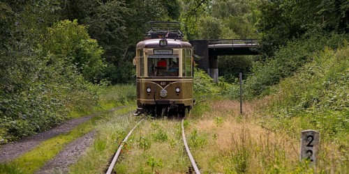 Railcar Hansa Waggon GT4-431 on the museum line of the local transport museum Dortmumd, Ruhr area,