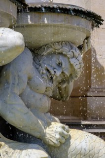 Albrechtsbrunnen, symbol for rivers, Danube, Albertinaplatz, 1st district, Vienna, Austria, Europe