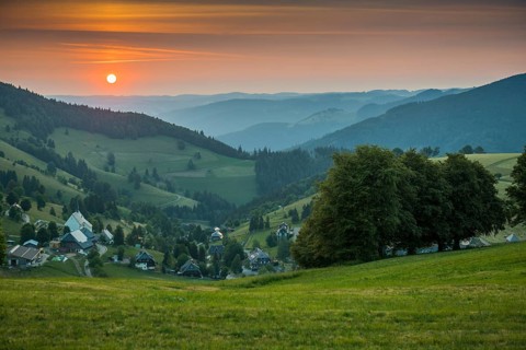 Sunrise, Hofsgrund, Oberried, Schauinsland, Black Forest, Baden-Württemberg, Germany, Europe