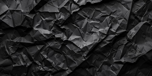Black crumbled paper banner. KI generiert, generiert, AI generated