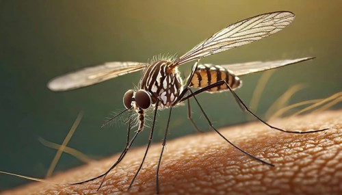 Animal, insect, mosquito, mosquito on skin, bite, close-up, AI generated, AI generated