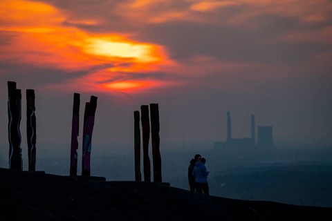 The Haniel spoil tip, 185 metre high spoil tip, at the Prosper Haniel mine, which was closed in
