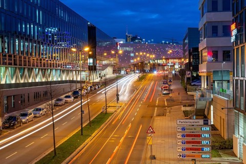Essen, city centre, Segerothstraße, Limbecker Platz shopping centre, Funke Mediengruppe publishing