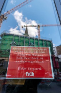 Effects of the coronavirus pandemic in Germany, Cologne Closed restaurant, brewhouse Früh