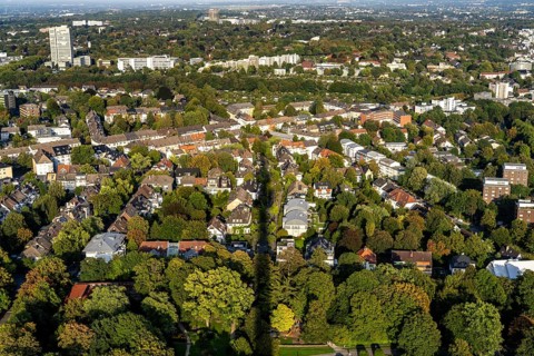 View over the north-east of Dortmund, district Ramberg, Körne, North Rhine-Westphalia, Germany,