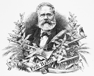 Portrait of Fritz Reuter, Mecklenburg-Vorpommern, Germany, poet, writer, glasses, beard, suit,