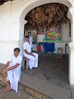 Temple guard at the Dambulla Cave Temple, Dambulla, Central Province, Sri Lanka, Asia