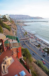 Coast in the district of Barranco, Lima, Peru, South America