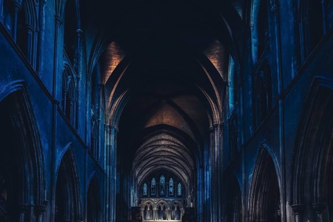 St patrick cathedral in Dublin at Christmas time in Ireland