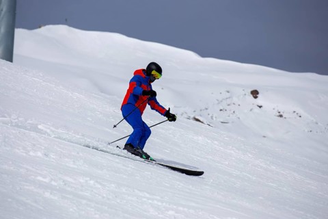 Skiers in the Swiss Alps