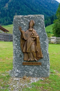 Figure of St Nicholas, cemetery of the baroque Roman Catholic parish church of St Nicholas,
