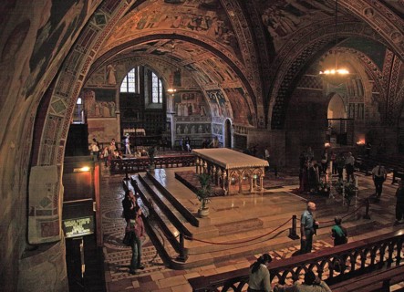 Basilica of San Francesco, high altar of the lower church, Assisi, Umbria, Italy (for editorial use