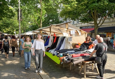 Textiles, art and design market, Neuköllner Stoff am Maybachufer, Neukölln, Berlin, Germany, Europe