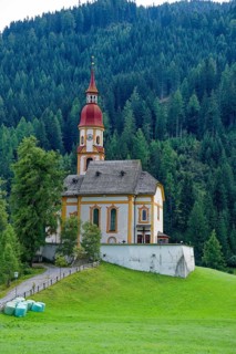 Baroque Roman Catholic parish church of St Nicholas, a listed building, Obernberg am Brenner,