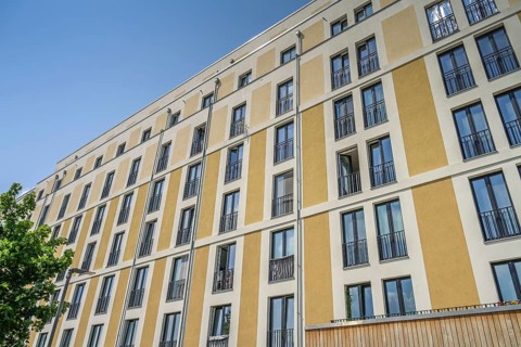 New construction of the property company Hines, residential building, Südkreuz city quarter,