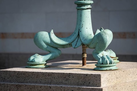 Animal-like feet of a lamp, building detail Hirschsprung Collection or Den Hirschsprungske Samling,