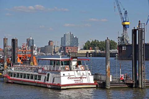 Europe, Germany, Hanseatic city of Hamburg, harbour, Elbe, Altona pier, view of the Elbe
