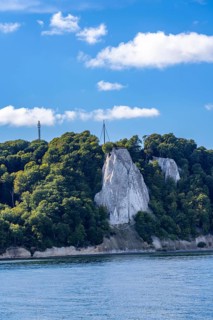 Chalk cliffs of Rügen, viewing platform at the famous rock formation Königsstuhl, in the Jasmund