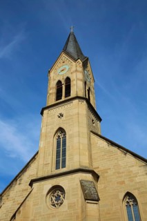 Castle church from 1854, architecture, sacred building, church, church tower, clock, Hochberg