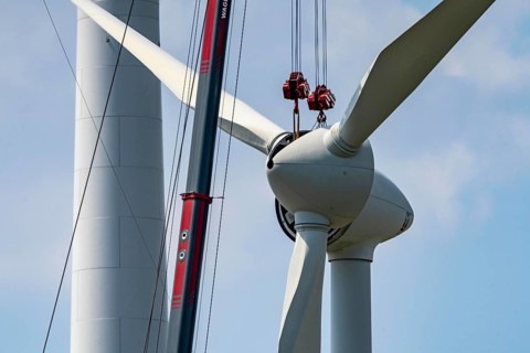 Repowering of a wind farm near Issum, 9 older wind turbines from the manufacturer Enercon (model