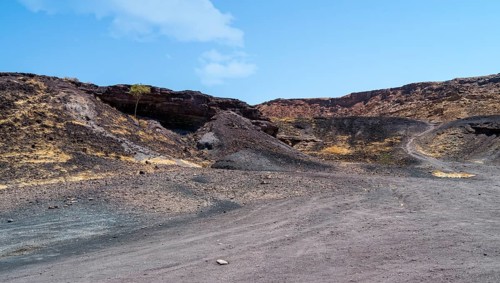 Landscape at the Burnt Mountain, near Twyfelfontein, Kunene Region, Namibia, Africa