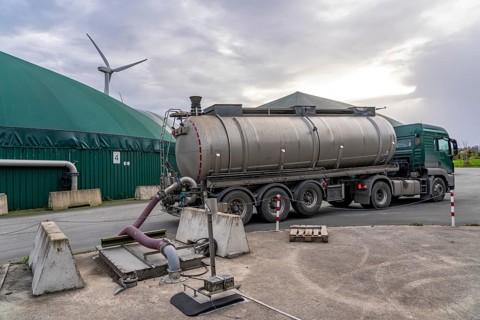 Biogas plant, the gas is produced from various biomass, including waste from the food industry,