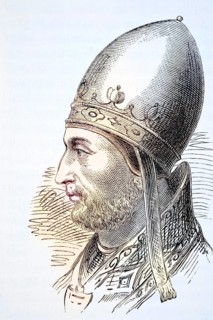 Pope Adrian IV or Hadrian IV, born between 1100 and 1159, the only pope born in England. From The