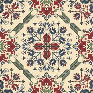 Traditional Bulgarian embroidery vector pattern