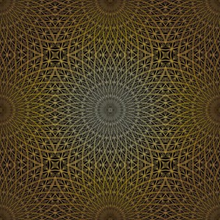 Geometric gold lace seamless pattern. Arabic tile lattice vector background.
