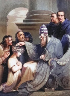 Prince Alfred, later Alfred the Great, in front of Pope Leo IV from The National and Domestic