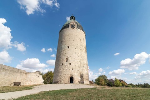Dicker Wilhelm, last of three towers of Neuenburg Castle, Freyburg, Saxony-Anhalt, Germany, Europe