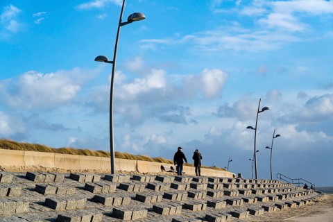 North Sea island of Borkum, waterfront promenade at the western end of the island, East Frisia,
