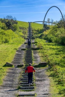 The Hoheward spoil tip, main part of the Hoheward Landscape Park, Himmelsstiege, 529 steps lead