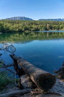 The Montiggler Lakes, on the South Tyrolean Wine Road, biotope and local recreation area, the small