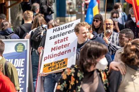 Demonstration against property companies such as Vonovia and others, against rent increases, for