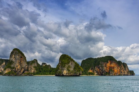 Island landscape near Krabi, stormy sky, thunderstorm, cloudy, weather, sky, storm clouds, nature,