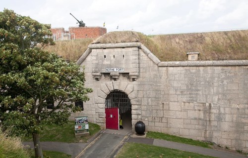 Entrance doorway to Nothe Fort built in 1872 Weymouth, Dorset, England, United Kingdom, Europe