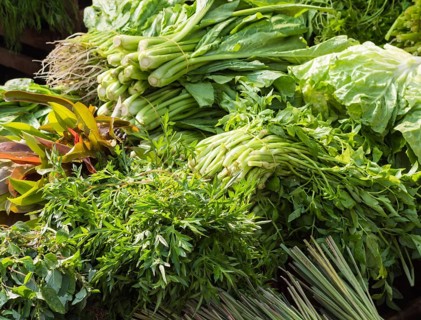 Fresh green stuff on the market