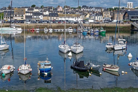 The inland port of Concarneau in Brittany. Finistere, France, Europe