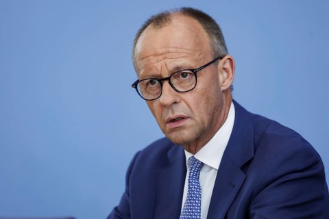 Friedrich Merz, CDU party chairman, at the Federal Press Conference on the consequences of Solingen