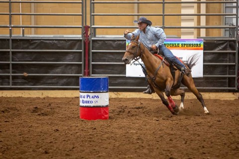 Oklahoma City, Oklahoma, The barrel racing event at the Great Plains Rodeo, an annual gay rodeo